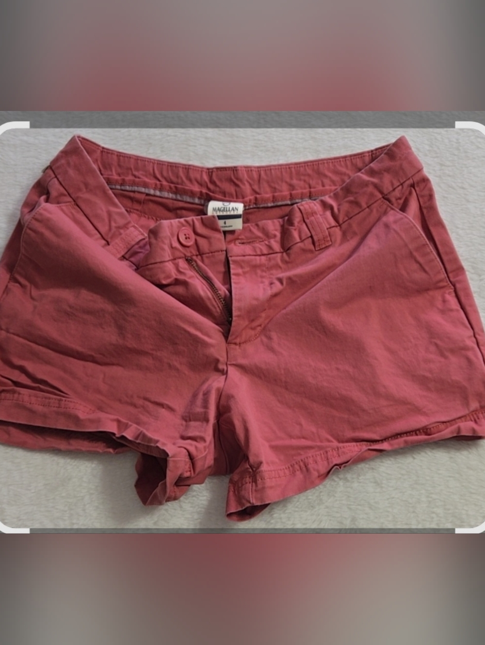 Magellan Outdoors Cotton-Blend Shorts Salmon Color Womens Size 4